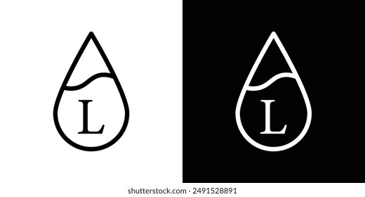 Icono con contorno de litro en colores blanco y negro