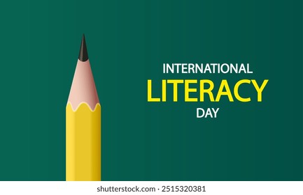 Literacy Day International pencil, vector art illustration.