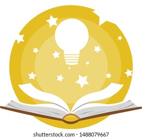 Literacy Day Opened Book Lamp Light