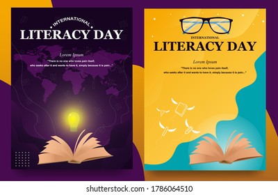 literacy day poster. This poster design is suitable for all your literature.