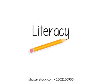 Literacy lettering with pencil vector good for background