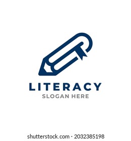 Literacy Logo Template Design. Vector illustration