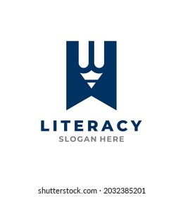 Literacy Logo Template Design. Vector illustration