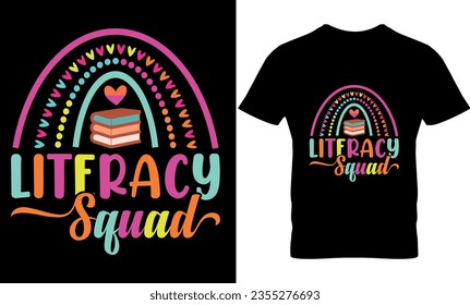 Literacy Squad, graphic, illustration, vector, Typography, Literacy Day T Shirt Design, International Literacy Day, Literacy Day, World Teachers Day, print, Celebration,