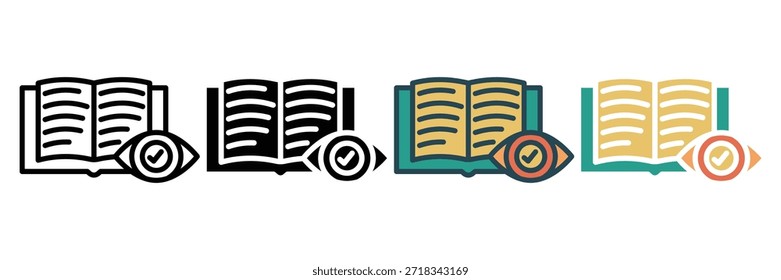 Icono de Web de alfabetización colección de estilo múltiple