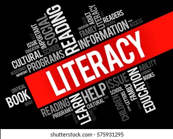 Literacy Word Cloud Collage Education Concept Stock Vector (Royalty ...