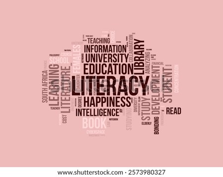 Literacy word cloud template. Literacy concept vector tagcloud background. vector illustration.