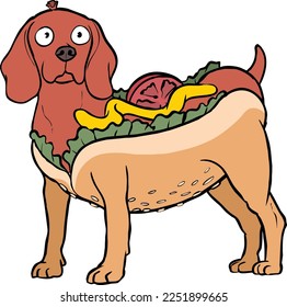 A literal hot dog drawing isolated vector 
