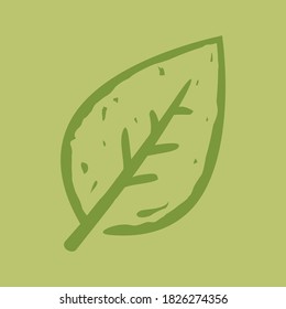 literal leaf illustration with dark green color and light green background.