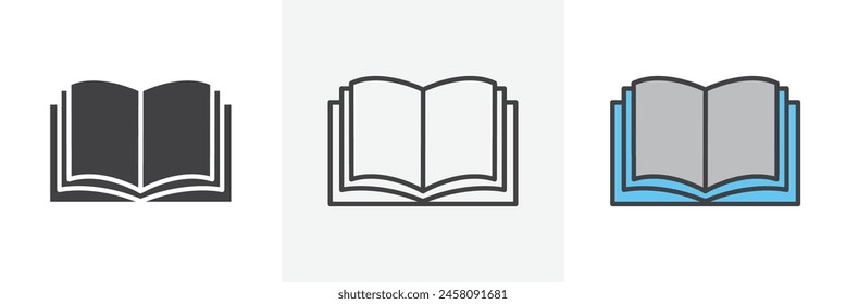 Literary Exploration Icon Set. Book Reading Vector Symbol.