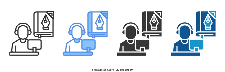 Literary Icon Set Multiple Style Collection