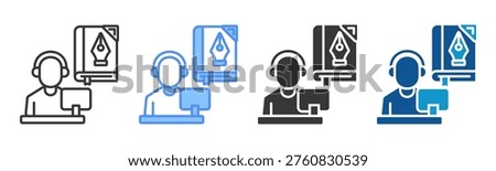 Literary Icon Set Multiple Style Collection