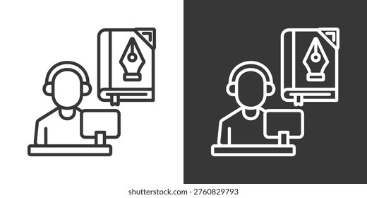 Literary Icon Set Vector Collection Isolated In Black And White