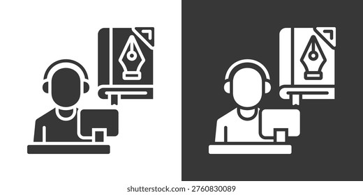 Literary Icon Set Vector Collection Isolated In Black And White