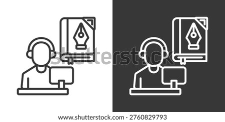 Literary Icon Set Vector Collection Isolated In Black And White