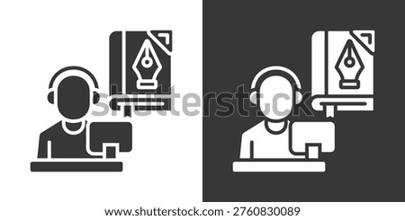 Literary Icon Set Vector Collection Isolated In Black And White