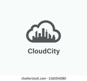 Literary presentation for a real estate business. City logo. An ideal sign for city or cloud server. City cloud digital server logo. Build logo.