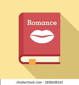 Literary romance book icon. Flat illustration of literary romance book vector icon for web design