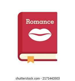 Literary romance book icon. Flat illustration of literary romance book vector icon isolated on white background