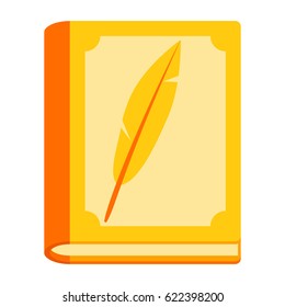 Literary science concept with book, vector illustration in flat style