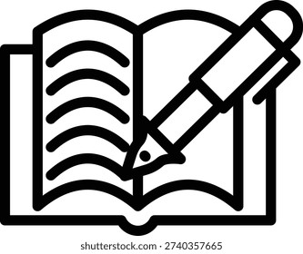 Literary Work Line Icon and Vector