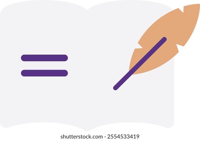 Literature Book Education Icon Vector Flat Illustration