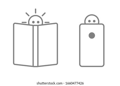 literature book fan education versus mobile scale vector