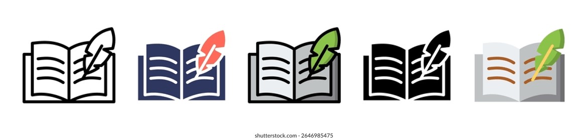 Ícone de Livro de Literatura - Ilustração de Vários Vetores