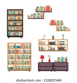 Literature Book Stack on Bookshelf Bookcase Rack Library Furniture