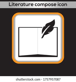 Icono de composición de literatura. gráficos vectoriales