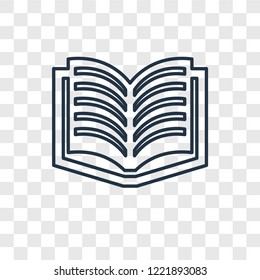 Literature concept vector linear icon isolated on transparent background, Literature concept transparency concept in outline style