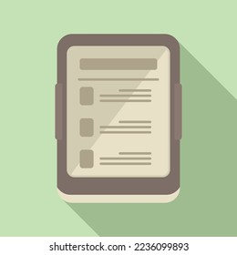 Literature ebook icon flat vector. Digital book. Online tablet
