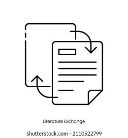 literature exchange icon. Outline style icon design isolated on white background