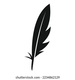 Literature feather icon simple vector. Light art. Ink pen