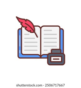 Literature Filled Icons , Vector illustration