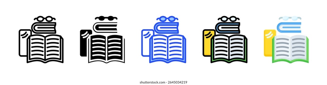 Coleção De Ícones De Literatura Com Vários Estilos