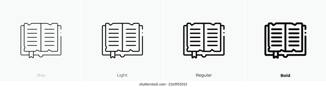 literature icon. Linear style sign isolated on white background. Vector illustration.