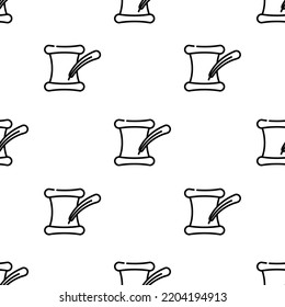 Literature Icon Pattern. Seamless Literature Pattern On White Background.