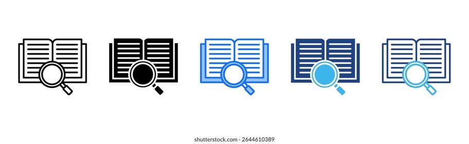 Literature icon set multiple style collection