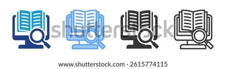 Literature icon set multiple style collection