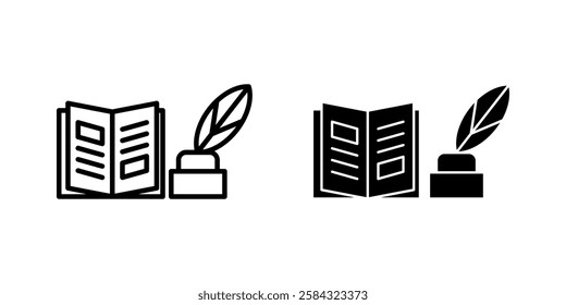 literature  Icon set. Symbol isolated white background. vector illustration. color editable.