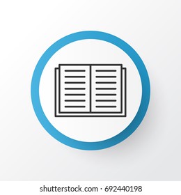 Literature Icon Symbol. Premium Quality Isolated Opened Book Element In Trendy Style.