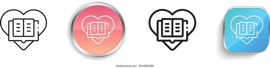 literature icon. Thin Linear, Regular and Button Style Design Isolated On White Background