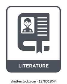 literature icon vector on white background, literature trendy filled icons from Blogger and influencer collection, literature vector illustration