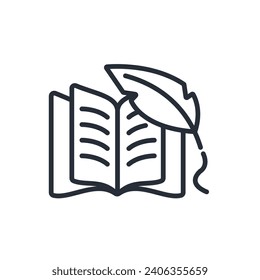 literature icon. vector.Editable stroke.linear style sign for use web design,logo.Symbol illustration.
