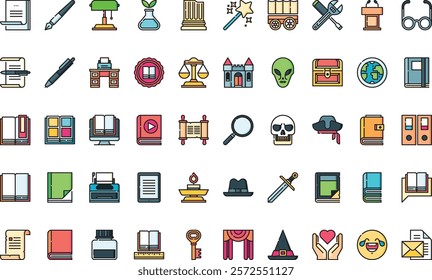 Literature icons High-Quality Vector Icons Collection with Editable Stroke. Ideal for Professional and Creative Projects.