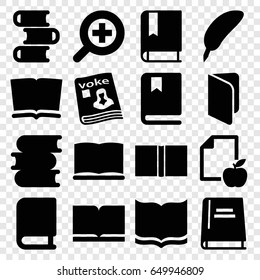 Literature icons set. set of 16 literature filled icons such as book, paper and apple, magazine, zoom in