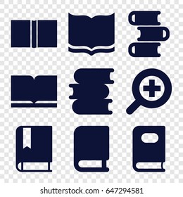 Literature icons set. set of 9 literature filled icons such as book