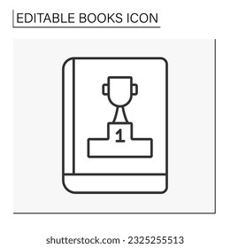  Literature line icon. Motivation and aspiration book. Literature about self-care. Book concept. Isolated vector illustration. Editable stroke