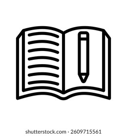 Literature Line Vector Illustration On White Background.